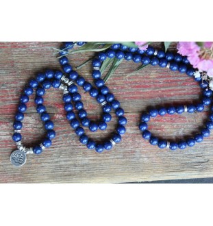 Mala-Kette mit Lapislazuli – 108 Perlen für Meditation & innere Klarheit