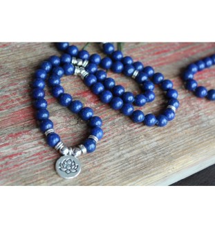 Mala-Kette mit Lapislazuli – 108 Perlen für Meditation & innere Klarheit