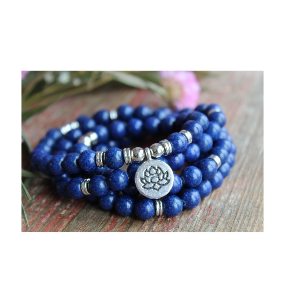 Mala-Kette mit Lapislazuli – 108 Perlen für Meditation & innere Klarheit