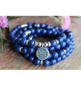Mala-Kette mit Lapislazuli – 108 Perlen für Meditation & innere Klarheit