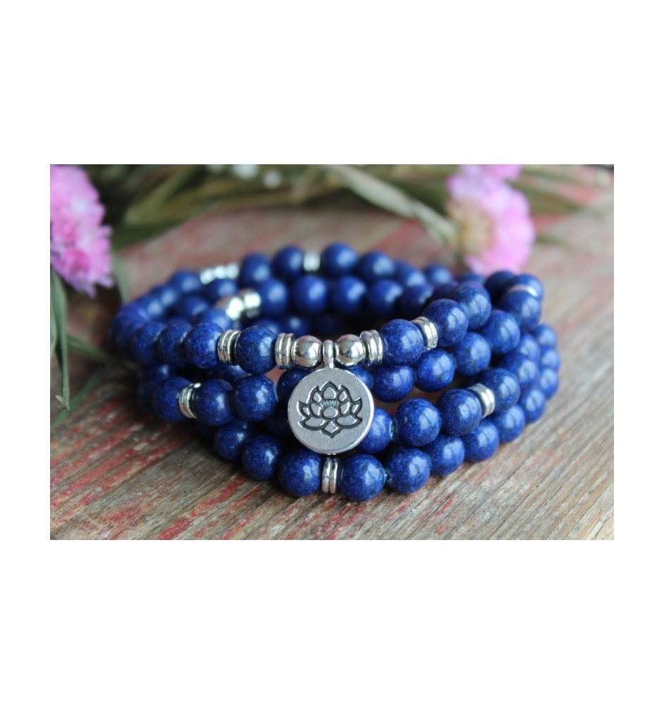Mala-Kette mit Lapislazuli – 108 Perlen für Meditation & innere Klarheit