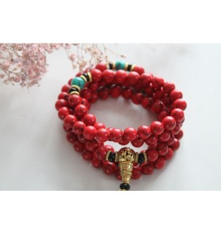 Traditionelle Jaspis-Armband mit Traditionelle Mala mit 108 Perlen| Heilstein Schmuck
