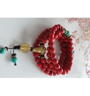Traditionelle Jaspis-Armband mit Traditionelle Mala mit 108 Perlen| Heilstein Schmuck