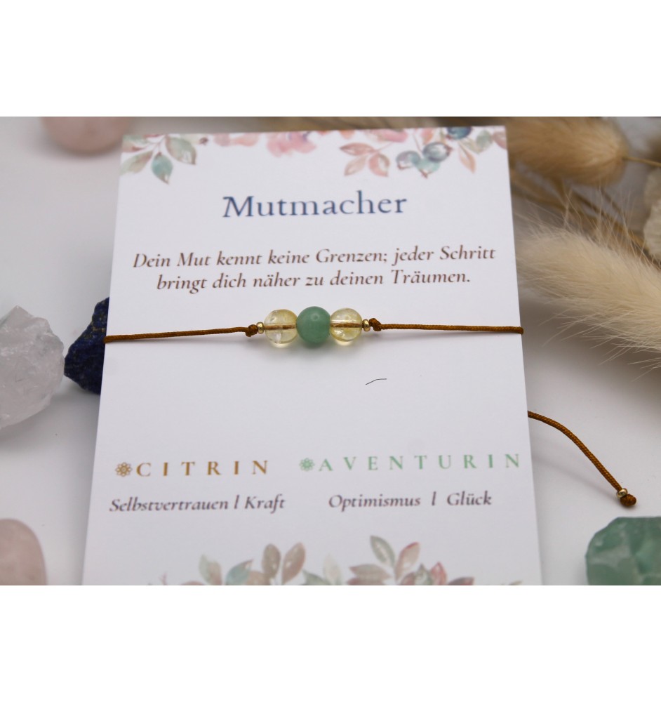 Personalized bracelet with citrine & aventurine | self-confidence & positive energy