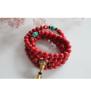Traditionelle Jaspis-Armband mit Traditionelle Mala mit 108 Perlen| Heilstein Schmuck