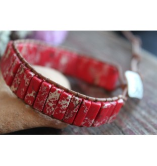 Handmade Jasper Bracelet – Strength, Grounding & Boho Style | Glueckskristall.de