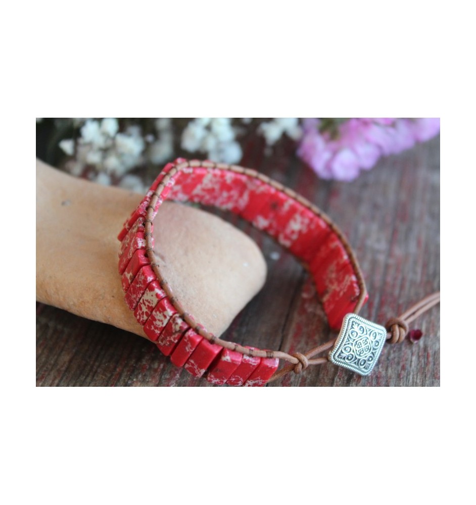 Handmade Jasper Bracelet – Strength, Grounding & Boho Style | Glueckskristall.de