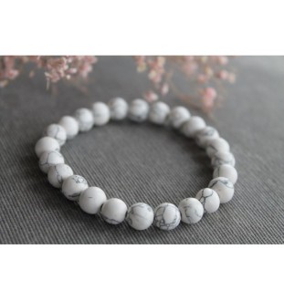 Howlite Bracelet White – Spiritual Jewelry with 8mm Beads