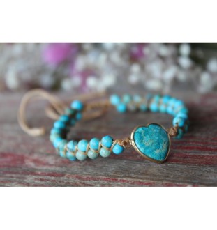 Sea Sediment Jasper Bracelet – Heart Pendant & Protective Stone | Glueckskristall.de