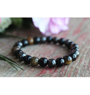 Protective stone bracelet with hematite, tiger's eye, and obsidian | Glueckskristall.de