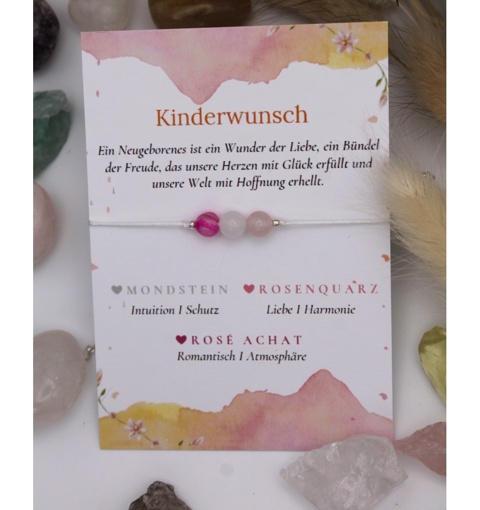 Personalisiert Armband  Edelstein - Kinderwusch