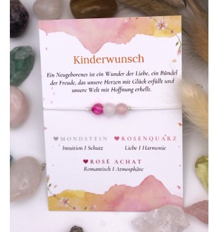 Personalisiert Armband  Edelstein - Kinderwusch