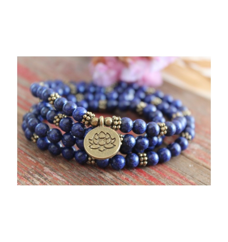 Lapislazuli Mala Kette 108 Perlen – Spirituelle Meditationskette | Glueckskristall
