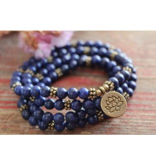 Lapis Lazuli Mala Necklace 108 Beads – Spiritual Meditation Necklace | Lucky Crystal