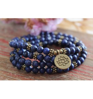 Lapis Lazuli Mala Necklace 108 Beads – Spiritual Meditation Necklace | Lucky Crystal