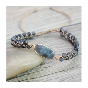 Labradorit Armband 4 mm facettiert – Edelstein Armband verstellbar | Glueckskristall