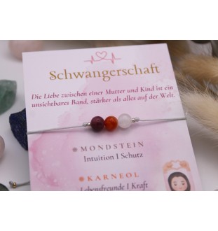 Personalisiert Armband  Edelstein - Schwangerschaft