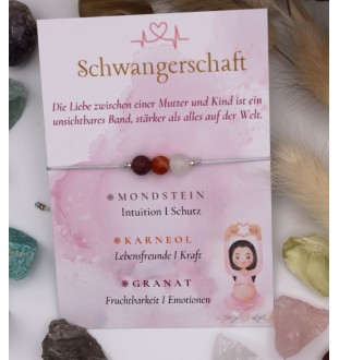 Personalisiert Armband  Edelstein - Schwangerschaft