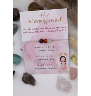 Personalisiert Armband  Edelstein - Schwangerschaft