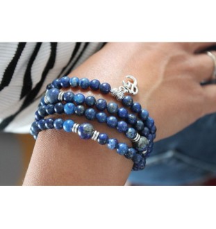 Bracelet 108 Mala Lapis Lazuli OM Sincerity