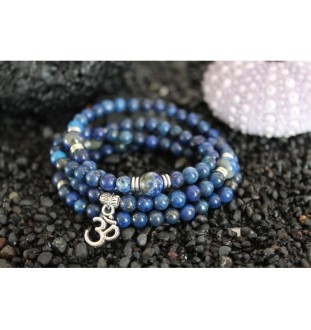 Bracelet 108 Mala Lapis Lazuli OM Sincerity