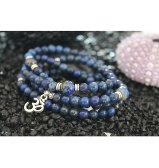 Bracelet 108 Mala Lapis Lazuli OM Sincerity