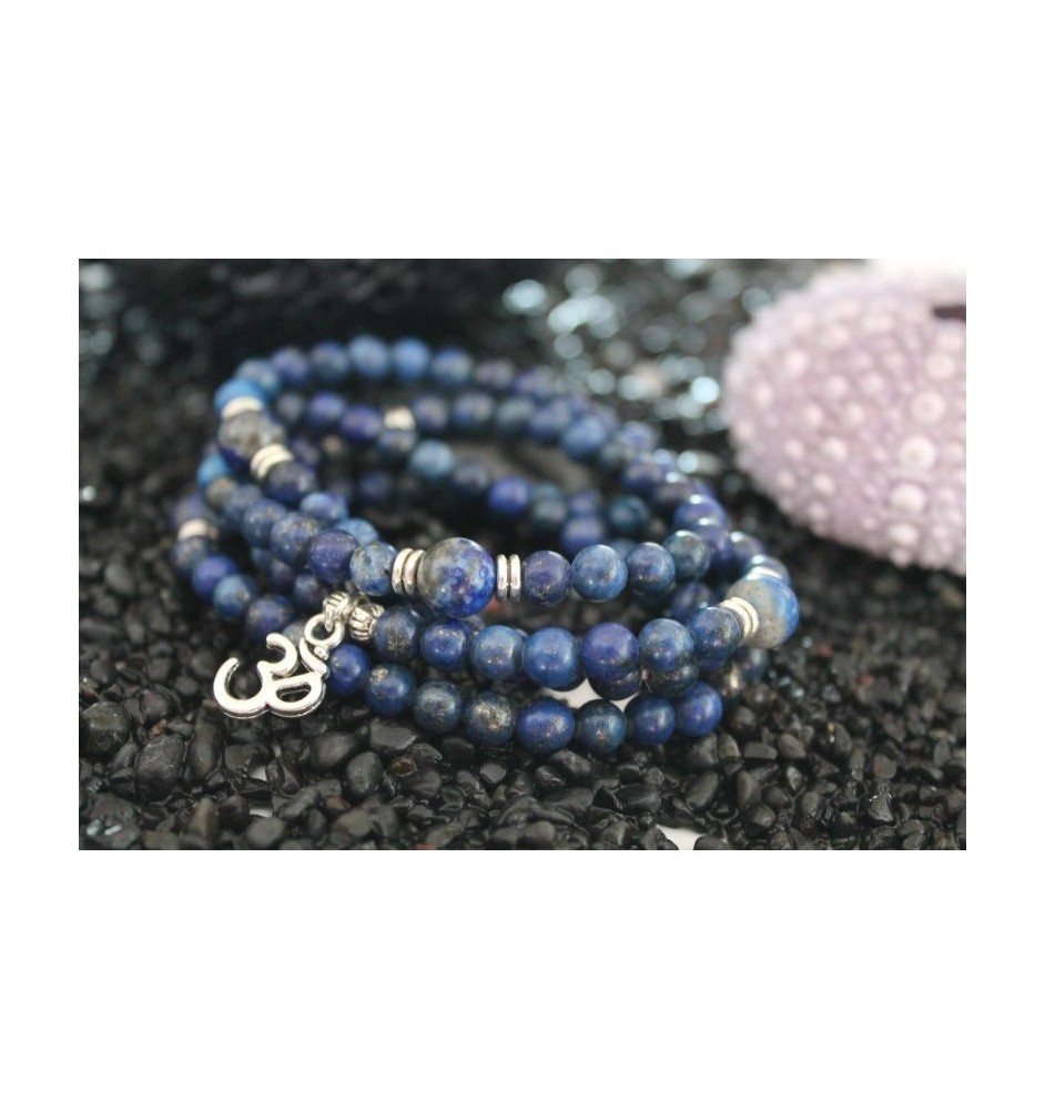 Bracelet 108 Mala Lapis Lazuli OM Sincerity