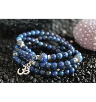 Bracelet 108 Mala Lapis Lazuli OM Sincerity