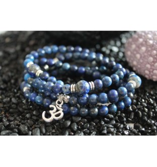 Bracelet 108 Mala Lapis Lazuli OM Sincerity