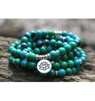 Armband Mala 108 Perlen Achat Stabilität Lotusblume