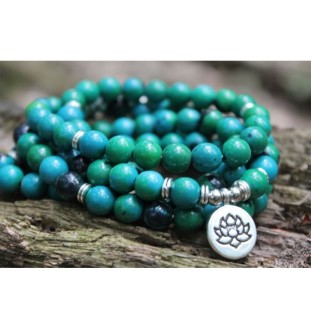 Armband Mala 108 Perlen Achat Stabilität Lotusblume