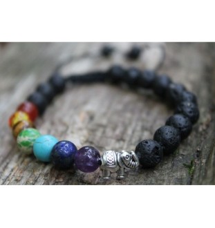 7 Chakra Bracelet made of Lava Beads – Energy, Balance & Spiritual Healing