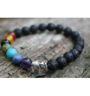 7 Chakra Bracelet made of Lava Beads – Energy, Balance & Spiritual Healing