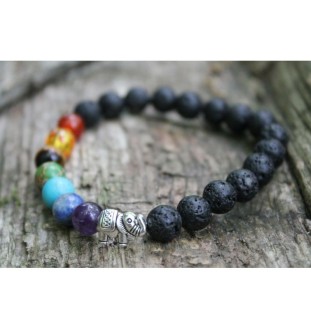 7 Chakra Bracelet made of Lava Beads – Energy, Balance & Spiritual Healing