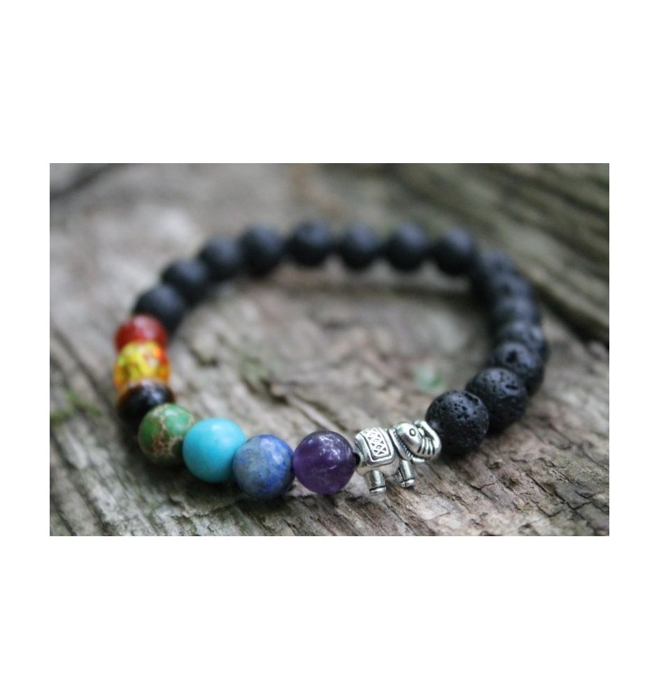 7 Chakra Bracelet made of Lava Beads – Energy, Balance & Spiritual Healing