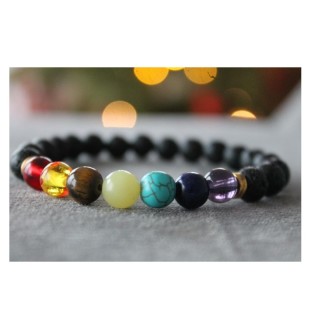 7 Chakra Bracelet made of Lava Beads – Energy, Balance & Spiritual Healing