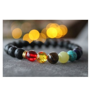 7 Chakra Bracelet made of Lava Beads – Energy, Balance & Spiritual Healing