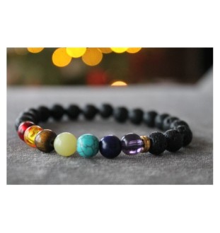 7 Chakra Bracelet made of Lava Beads – Energy, Balance & Spiritual Healing