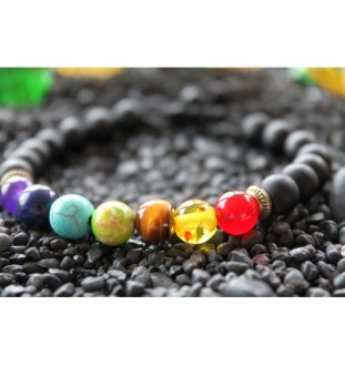 7 Chakra Bracelet made of Lava Beads – Energy, Balance & Spiritual Healing