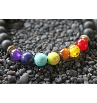 7 Chakra Bracelet made of Lava Beads – Energy, Balance & Spiritual Healing