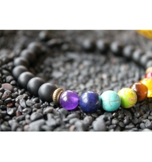 7 Chakra Bracelet made of Lava Beads – Energy, Balance & Spiritual Healing