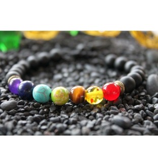 7 Chakra Bracelet made of Lava Beads – Energy, Balance & Spiritual Healing