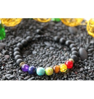 7 Chakra Bracelet made of Lava Beads – Energy, Balance & Spiritual Healing