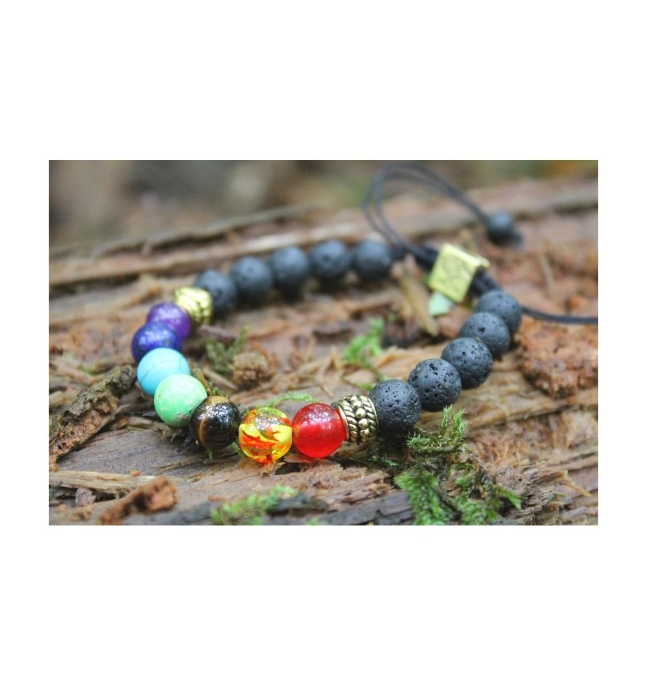 7 Chakra Bracelet made of Lava Beads – Energy, Balance & Spiritual Healing