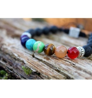 7 Chakra Armband aus Lava Perlen – Energie, Balance & spirituelle Heilung