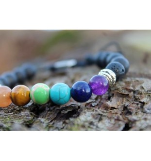 7 Chakra Armband aus Lava Perlen – Energie, Balance & spirituelle Heilung