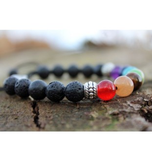 7 Chakra Bracelet made of Lava Beads – Energy, Balance & Spiritual Healing