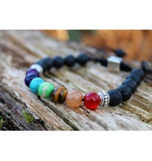 7 Chakra Armband aus Lava Perlen – Energie, Balance & spirituelle Heilung