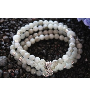 Mala Bracelet with Labradorite Beads & OM Pendant – Creativity & Spiritual Harmony