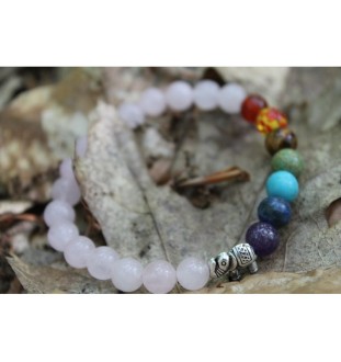 Rose Quartz Bracelet with 7 Chakras: Love, Balance and Spiritual Harmony